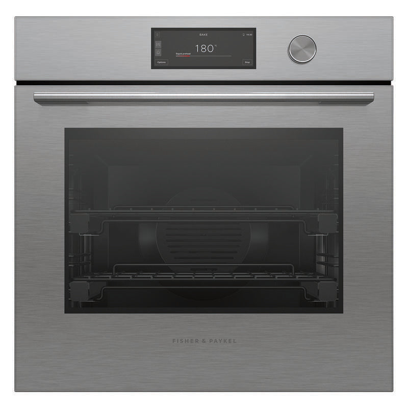 Fisher & Paykel 60cm Contemporary Pyrolytic Oven - Brushed Silver Glass (Series 9)