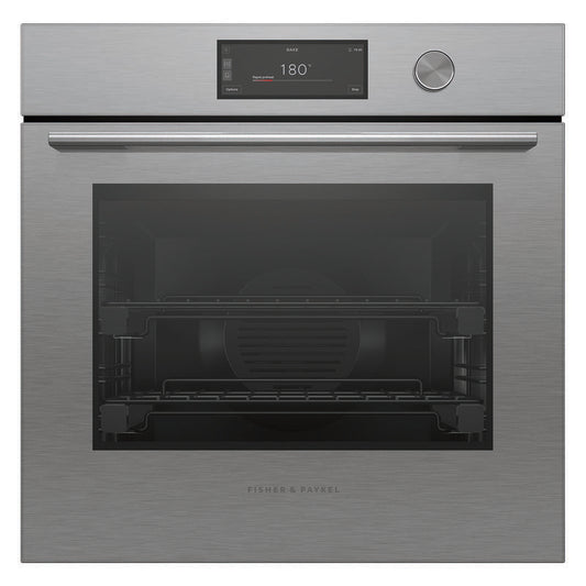 Fisher & Paykel 60cm Contemporary Pyrolytic Oven - Brushed Silver Glass (Series 9)