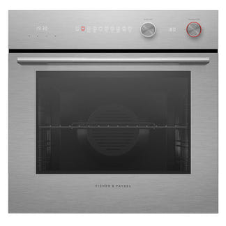 The Fisher & Paykel 60cm Contemporary Pyrolytic Oven -  Brushed Silver Glass (Series 5)