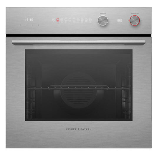 The Fisher & Paykel 60cm Contemporary Pyrolytic Oven -  Brushed Silver Glass (Series 5)