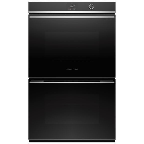 Fisher & Paykel 76cm Pyrolytic Built-In Double Oven with 17 Functions - Black (Contemporary Series 9)