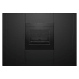 Fisher & Paykel 76cm Minimal Handleless Pyrolytic Steam Assist Oven - Black Glass (Series 11)