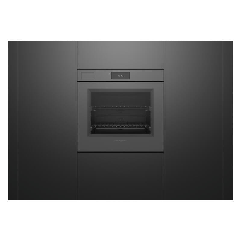 Fisher & Paykel 76cm Minimal Handleless Pyrolytic Steam Assist Oven - Grey Glass (Series 11)