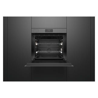 Fisher & Paykel 76cm Minimal Handleless Pyrolytic Steam Assist Oven - Grey Glass (Series 11)