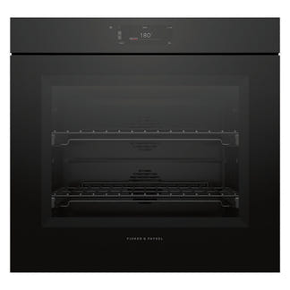 Fisher & Paykel 76cm Minial Handleless Pyrolytic Oven - Black Glass (Series 9)