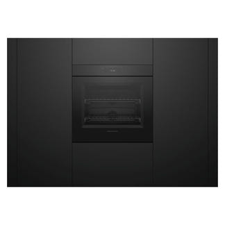 Fisher & Paykel 76cm Minial Handleless Pyrolytic Oven - Black Glass (Series 9)