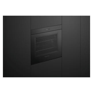 Fisher & Paykel 76cm Minial Handleless Pyrolytic Oven - Black Glass (Series 9)