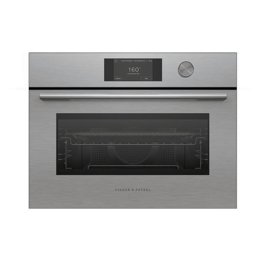 Fisher & Paykel 60cm Contemporary Compact Combi-Microwave Oven - Brushed Silver Glass (Series 7)
