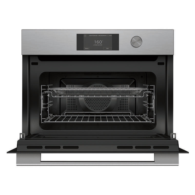 Fisher & Paykel 60cm Contemporary Compact Combi-Microwave Oven - Brushed Silver Glass (Series 7)