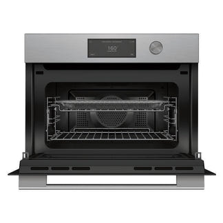 Fisher & Paykel 60cm Contemporary Compact Combi-Microwave Oven - Brushed Silver Glass (Series 9)