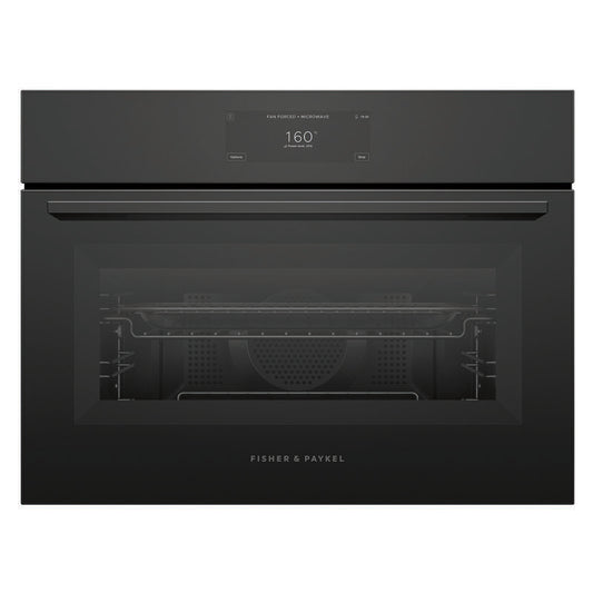 Fisher & Paykel 60cm Minimal Compact Combi-Microwave Oven - Black Glass (Series 9)