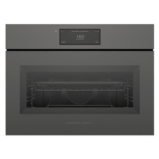 Fisher & Paykel 60cm Minimal Handleless Compact Combi-Microwave Oven - Grey Glass (Series 11)