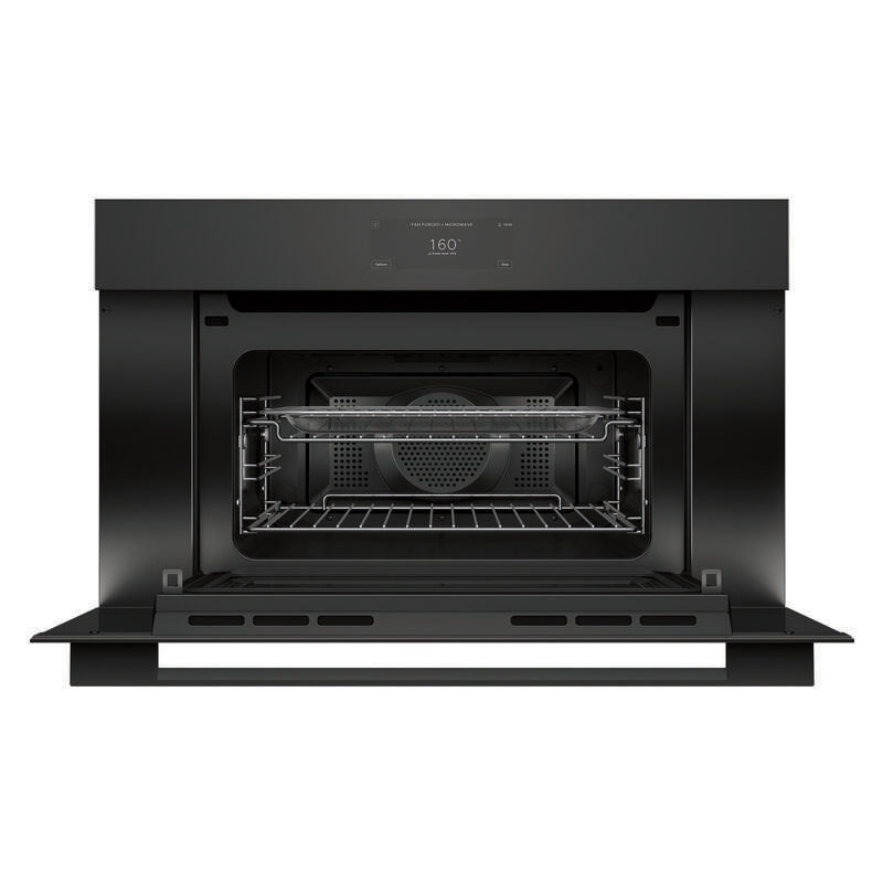 Fisher & Paykel 76cm Built-In Combination Microwave Oven with 17 Functions - Black Glass (Minimal - Series 9)