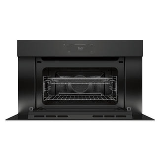 Fisher & Paykel 76cm Minimal Handleless Compact Combi-Microwave Oven - Black Glass (Series 9)