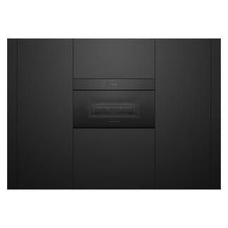 Fisher & Paykel 76cm Minimal Handleless Compact Combi-Microwave Oven - Black Glass (Series 9)