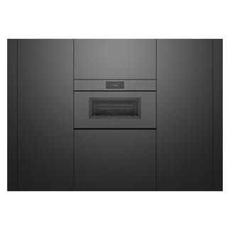 Fisher & Paykel 76cm Minimal Handleless Compact Combi-Microwave Oven - Grey Glass (Series 9)