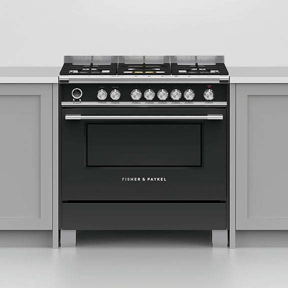 Fisher & Paykel 90cm Series 9 Classic 5 Burner Dual Fuel Pyrolytic Cooker