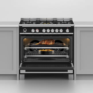 Fisher & Paykel 90cm Series 9 Classic 5 Burner Dual Fuel Pyrolytic Cooker