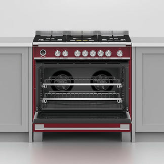 Fisher & Paykel 90cm Series 9 Classic 5 Burner Dual Fuel Pyrolytic Cooker