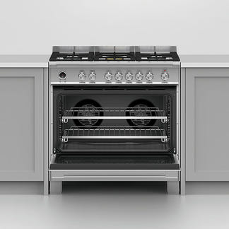 Fisher & Paykel 90cm Series 9 Classic 5 Burner Dual Fuel Pyrolytic Cooker