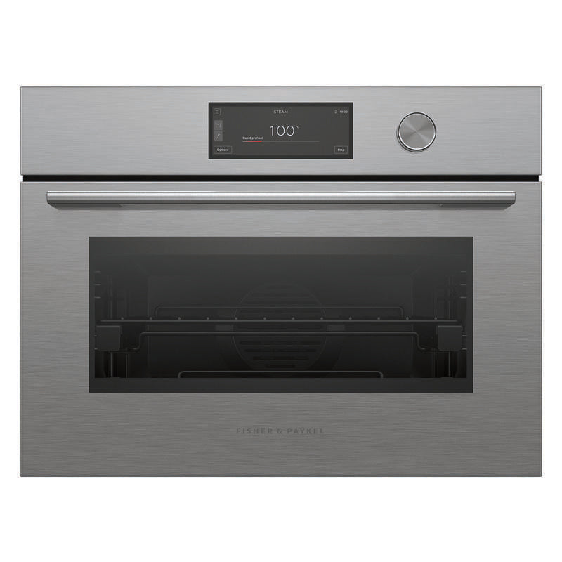 Fisher & Paykel 60cm Contemporary Compact Combi-Steam Oven - Brushed Silver Glass (Series 11)