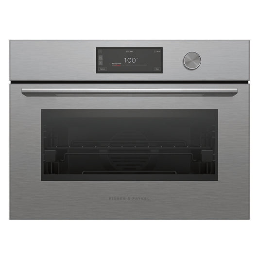 Fisher & Paykel 60cm Contemporary Compact Combi-Steam Oven - Brushed Silver Glass (Series 11)