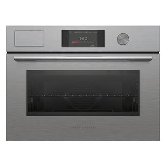 Fisher & Paykel 60cm Contemporary Compact Combi-Steam Oven - Brushed Silver Glass (Series 7)