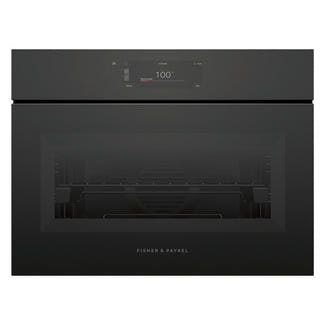Fisher & Paykel 60cm Minimal Handleless Compact Combi-Steam Oven - Black Glass (Series 11)