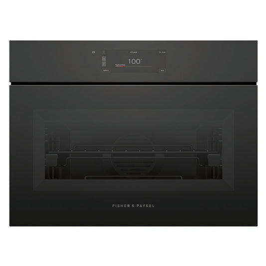 Fisher & Paykel 60cm Minimal Handleless Compact Combi-Steam Oven - Black Glass (Series 11)
