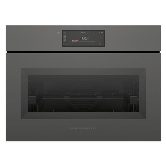 Fisher & Paykel 60cm Minimal Handleless Compact Combi-Steam Oven - Grey Glass (Series 11)