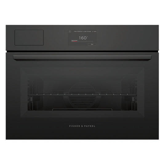 Fisher & Paykel 60cm Minimal Compact Combi-Steam Oven - Black Glass (Series 7)