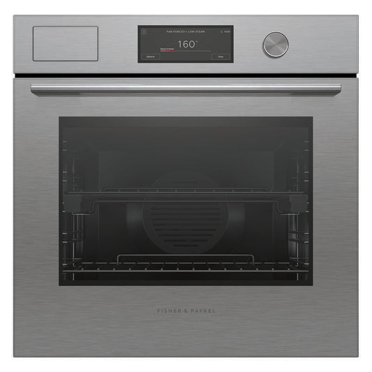 Fisher & Paykel 60cm Contemporary Combi-Steam Oven - Brushed Silver Glass (Series 9)