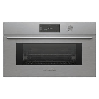 Fisher & Paykel 76cm Contemporary Compact Combi-Steam Oven - Brushed Silver Glass (Series 9)