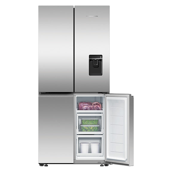 Fisher & Paykel 498L Series 7 Quad Door Refrigerator Freezer, Ice & Water