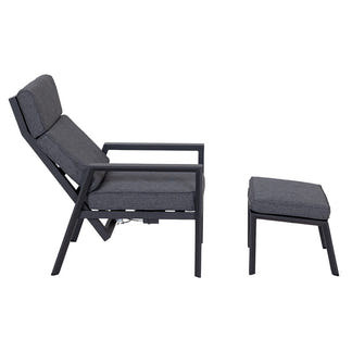 Floyd 5 Piece Recliner Chat Set - Gunmetal/Black