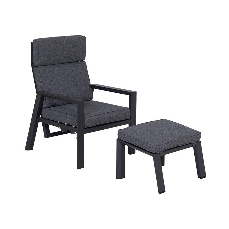 Floyd 5 Piece Recliner Chat Set - Gunmetal/Black