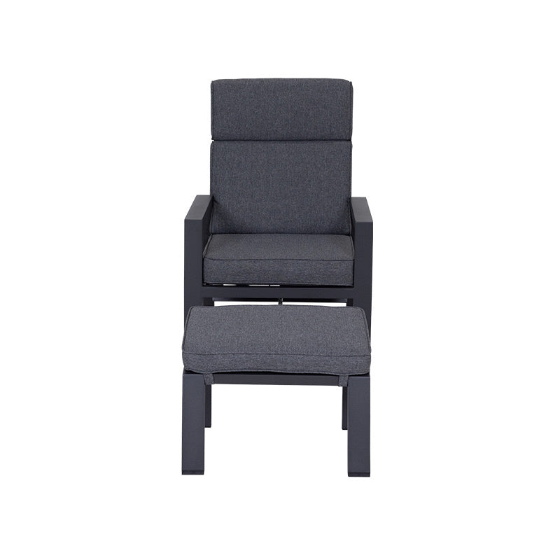 Floyd 5 Piece Recliner Chat Set - Gunmetal/Black
