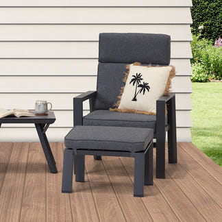 Floyd 5 Piece Recliner Chat Set - Gunmetal/Black