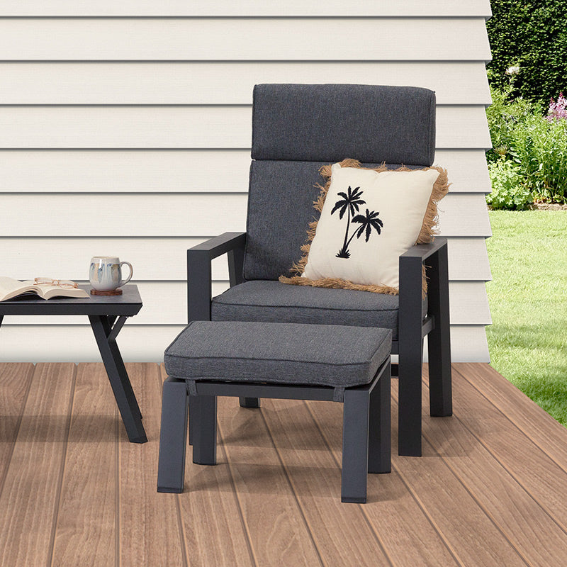 Floyd 5 Piece Recliner Chat Set - Gunmetal/Black