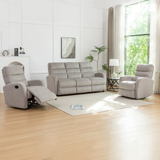 Echo 3 +1+1 Fabric Recliner Lounge Suite - Grey