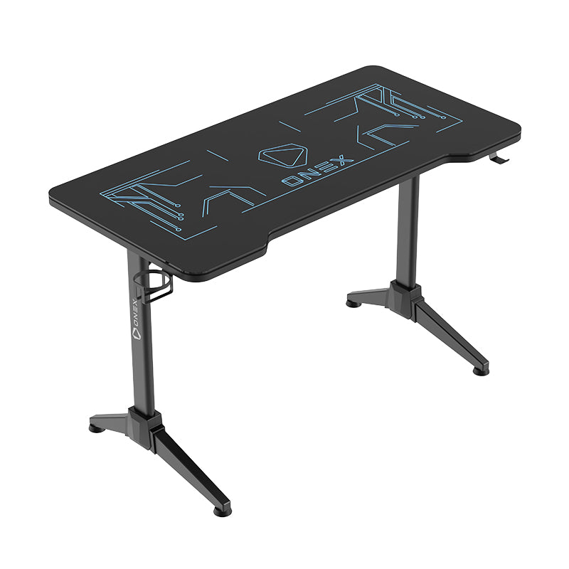 ONEX GD1200G RGB Tempered Glass Gaming Desk - Black