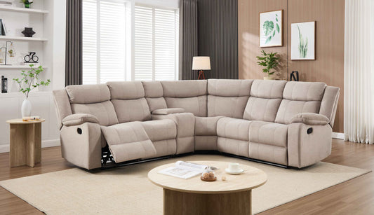 Gerald Latte Fabric Corner Lounge