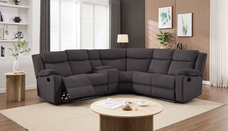 Gerald Charcoal Fabric Corner Lounge