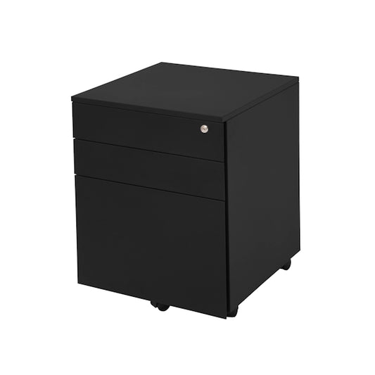 Go Mobile 3 Drawer Filing Cabinet - Black