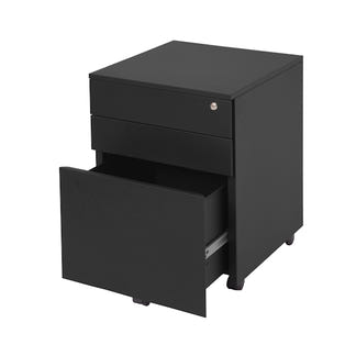Go Mobile 3 Drawer Filing Cabinet - Black