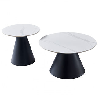 Grollo Coffee Table Set - Snow White/Black