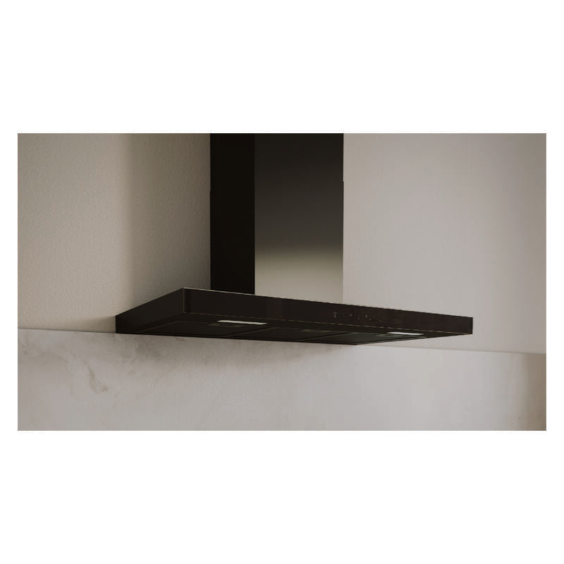 Haier 90cm 600 Series Box Chimney Wall Rangehood, Hood to Hob - Black