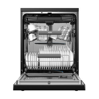 Haier 60cm Freestanding Dishwasher with Steam - Black