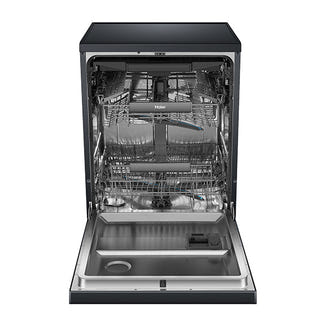 Haier 60cm Freestanding Dishwasher with Steam - Black