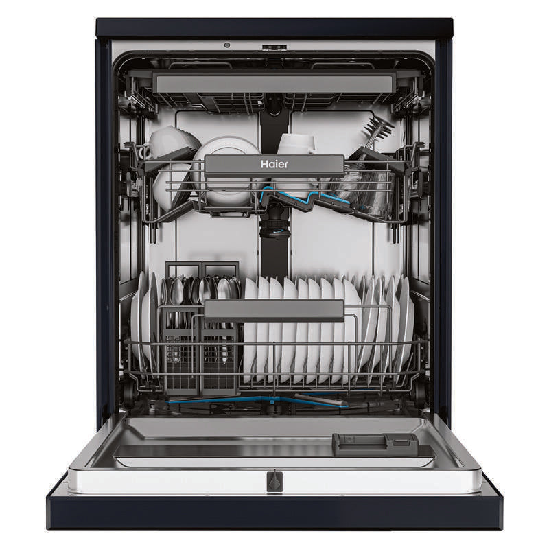 Haier 15 Place Setting Smart Freestanding Dishwasher - Black (600 Series)